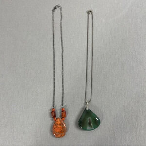 Natural Stone Necklace Bundle Italy Sterling Silver